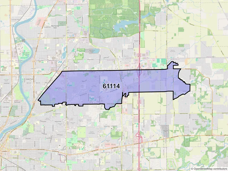 Map of ZIP Code 61114 — Rockford, IL