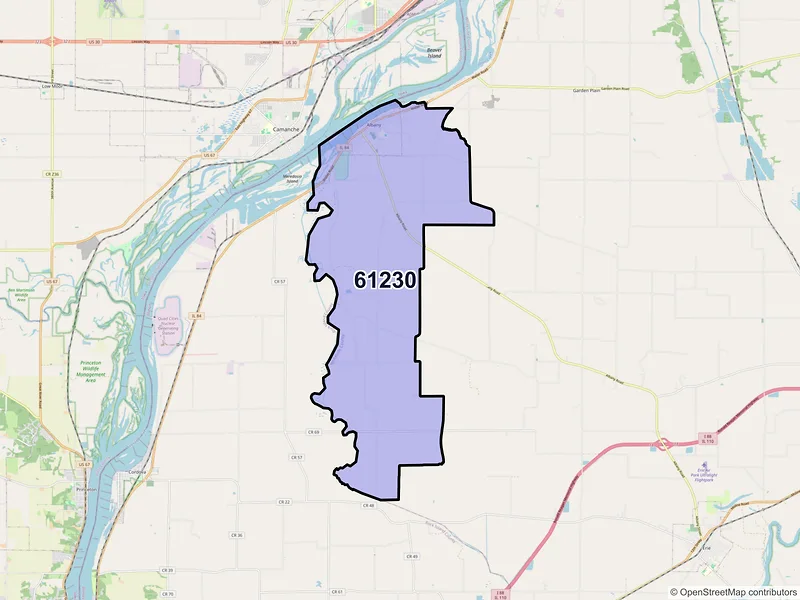 Map of ZIP Code 61230 — Albany, IL
