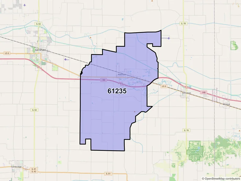 Map of ZIP Code 61235 — Atkinson, IL