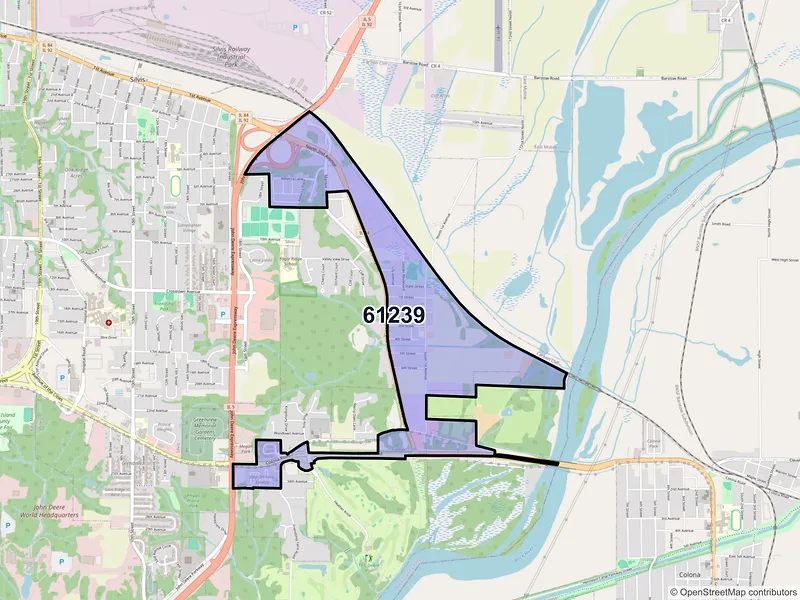 Map of Carbon Cliff, Illinois and ZIP codes