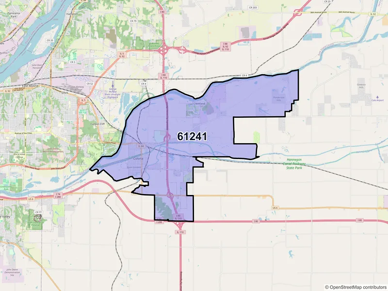 Map of ZIP Code 61241 — Colona, IL