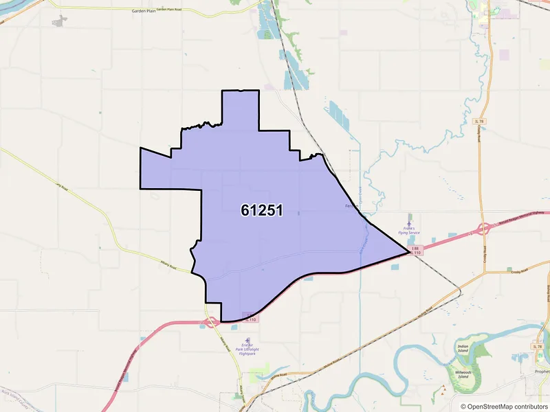 Map of ZIP Code 61251 — Fenton, IL