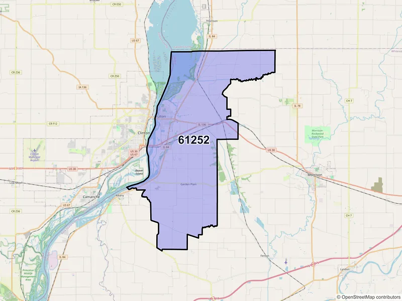 Map of ZIP Code 61252 — Fulton, IL