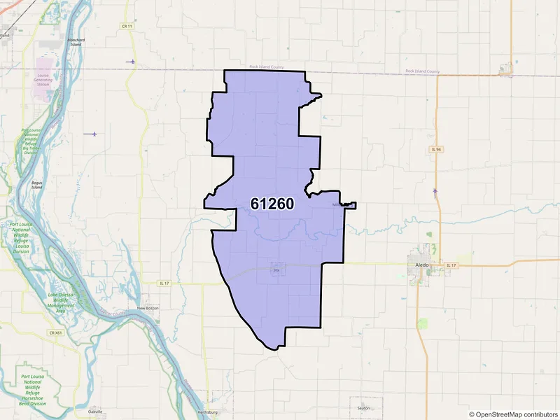 Map of ZIP Code 61260 — Joy, IL