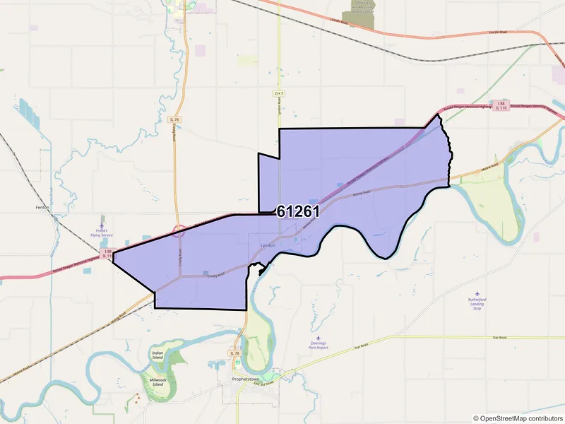 Map of ZIP Code 61261 — Lyndon, IL
