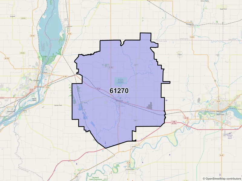 Map of ZIP Code 61270 — Morrison, IL