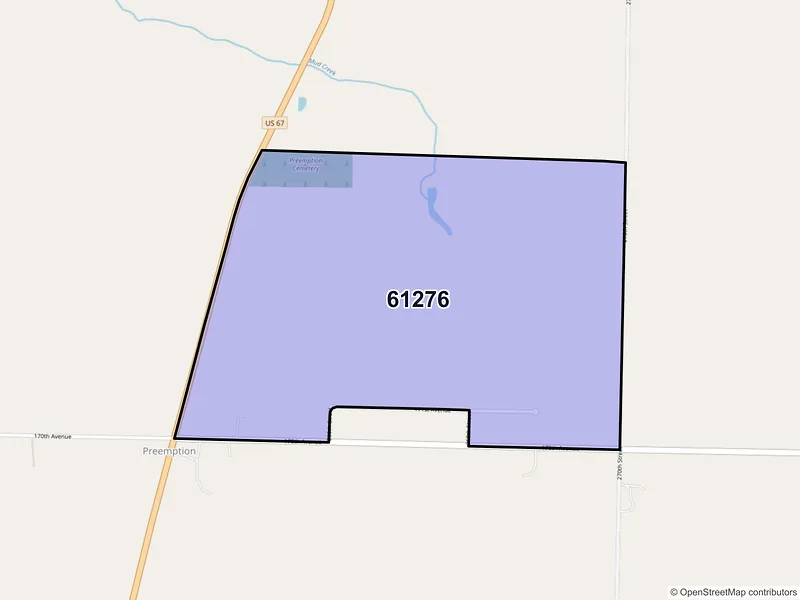 Map of Preemption, Illinois and ZIP codes