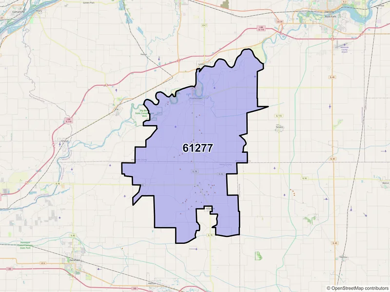 Map of ZIP Code 61277 — Prophetstown, IL