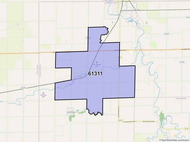 Map of ZIP Code 61311 — Ancona, IL