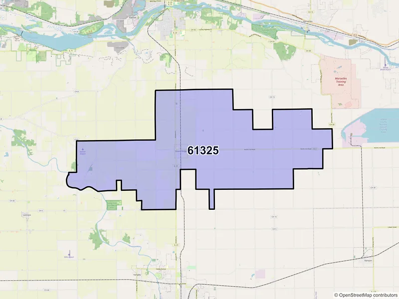 Map of ZIP Code 61325 — Grand Ridge, IL