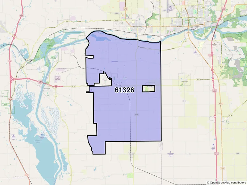 Map of ZIP Code 61326 — Granville, IL