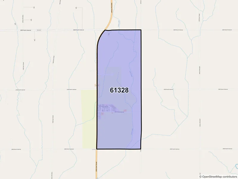 Map of Kasbeer, Illinois and ZIP codes