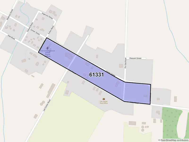 Map of Lee Center, Illinois and ZIP codes