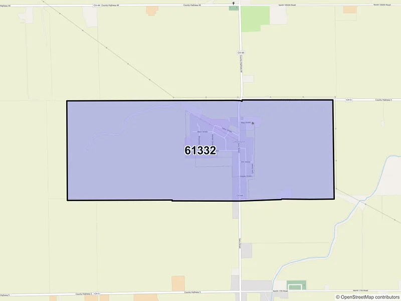 Map of Leonore, Illinois and ZIP codes