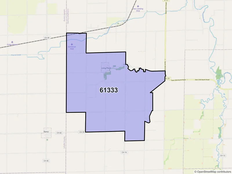 Map of ZIP Code 61333 — Long Point, IL