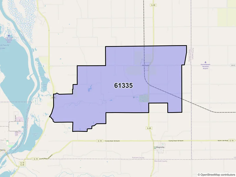 Map of ZIP Code 61335 — Mc Nabb, IL