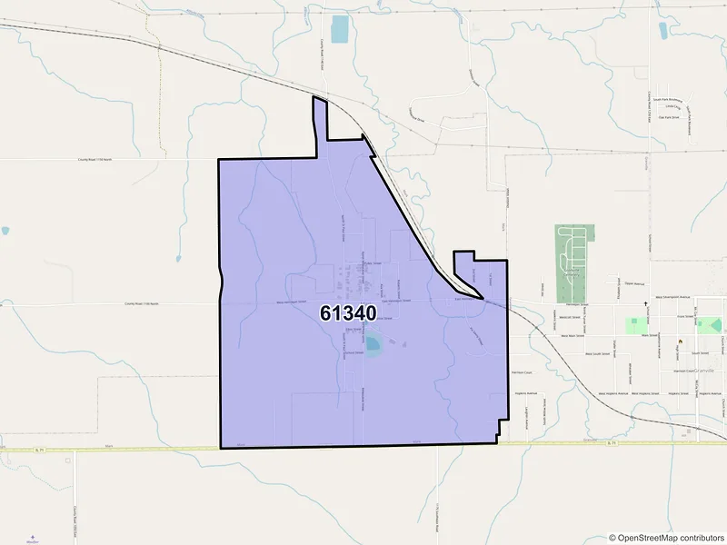 Map of Mark, Illinois and ZIP codes