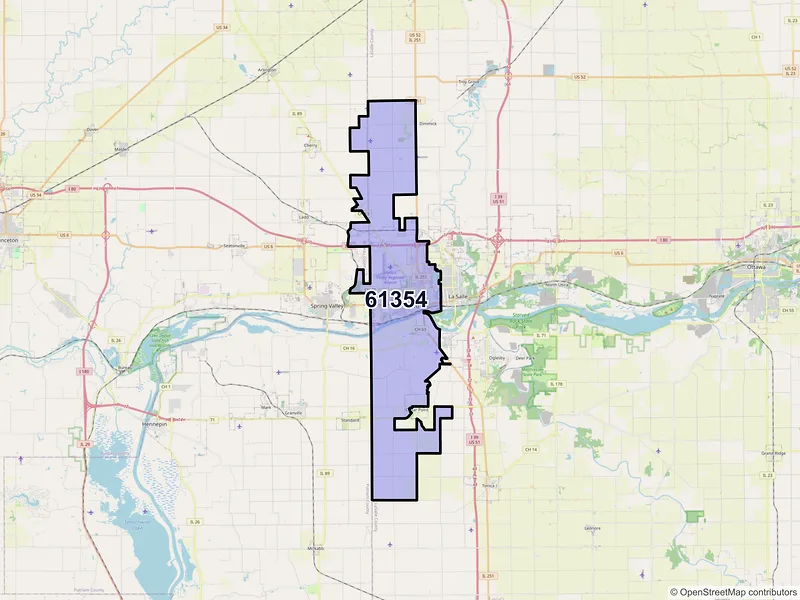 Map of ZIP Code 61354 — Peru, IL
