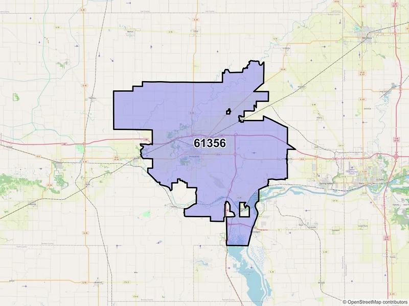 Map of ZIP Code 61356 — Princeton, IL