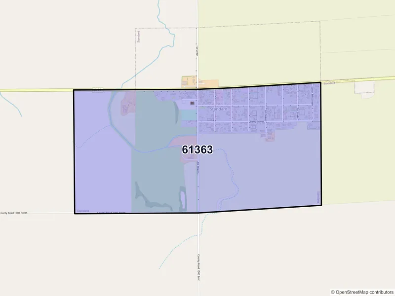 Map of Standard, Illinois and ZIP codes