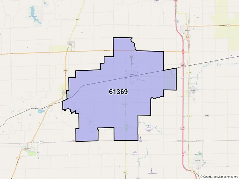 Map of ZIP Code 61369 — Toluca, IL