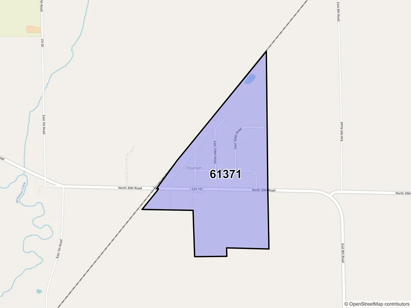 Map of Triumph, Illinois and ZIP codes