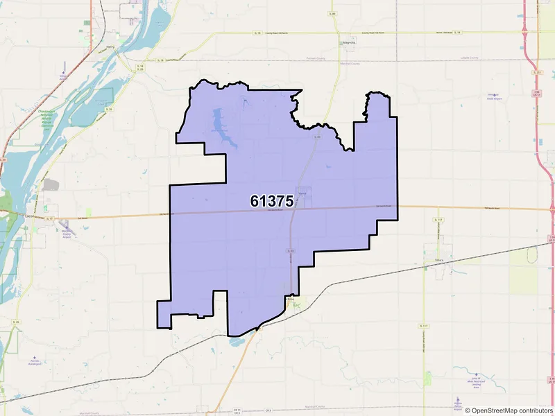 Map of ZIP Code 61375 — Varna, IL