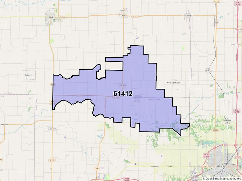 Map of ZIP Code 61412 — Alexis, IL