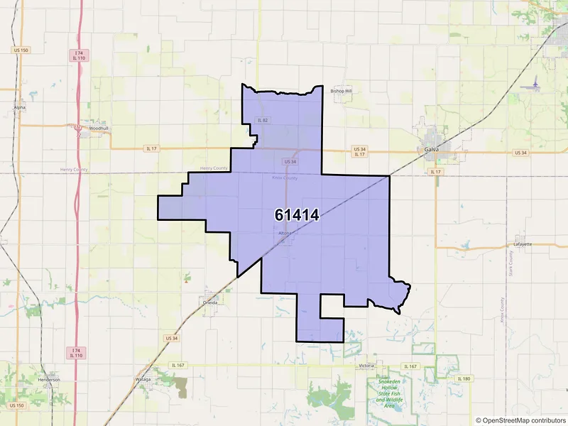 Map of Altona, Illinois and ZIP codes
