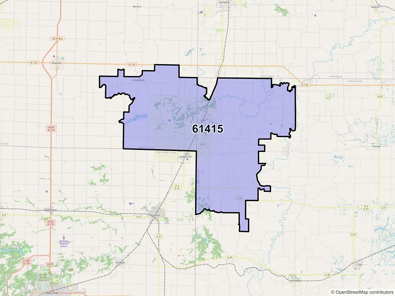 Map of ZIP Code 61415 — Avon, IL