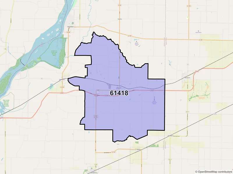 Map of ZIP Code 61418 — Biggsville, IL