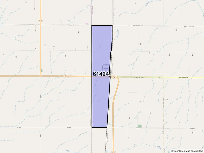 Map of Camp Grove, Illinois and ZIP codes