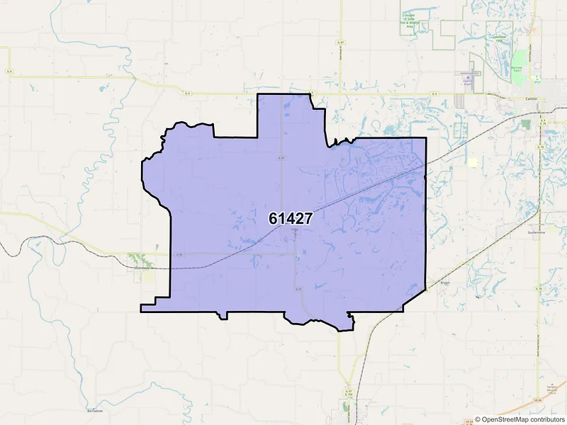Map of ZIP Code 61427 — Cuba, IL
