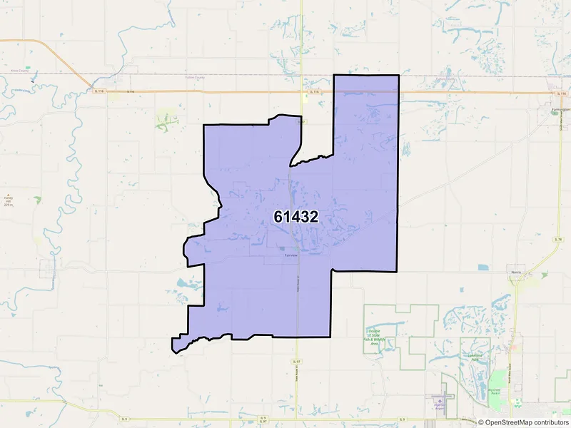 Map of ZIP Code 61432 — Fairview, IL