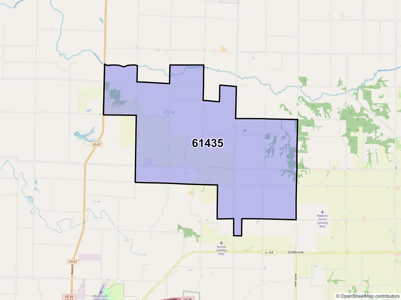 Map of ZIP Code 61435 — Gerlaw, IL