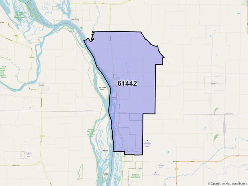 Map of ZIP Code 61442 — Keithsburg, IL
