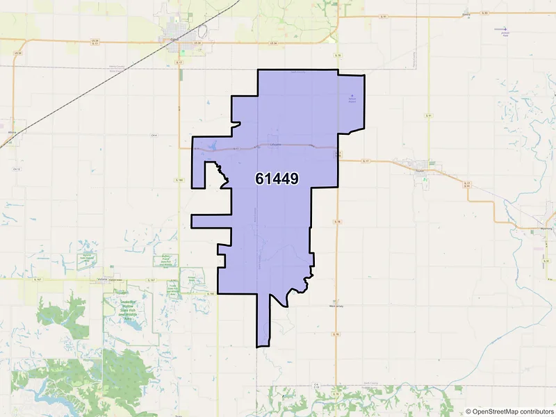 Map of ZIP Code 61449 — La Fayette, IL