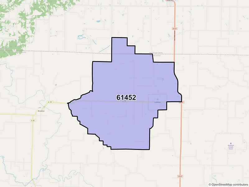 Map of ZIP Code 61452 — Littleton, IL
