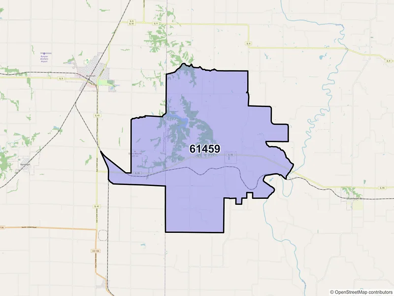 Map of ZIP Code 61459 — Marietta, IL