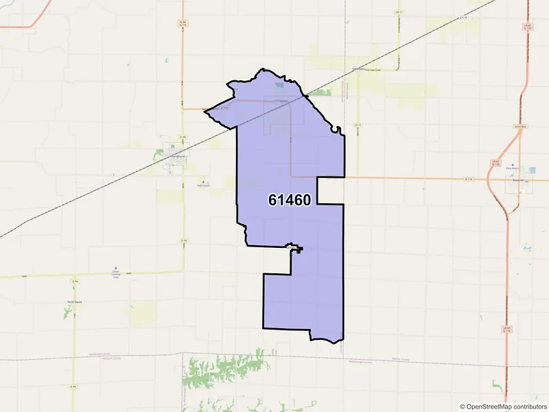 Map of Media, Illinois and ZIP codes