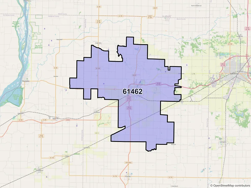 Map of ZIP Code 61462 — Monmouth, IL