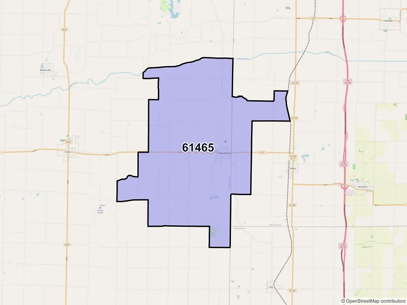 Map of ZIP Code 61465 — New Windsor, IL