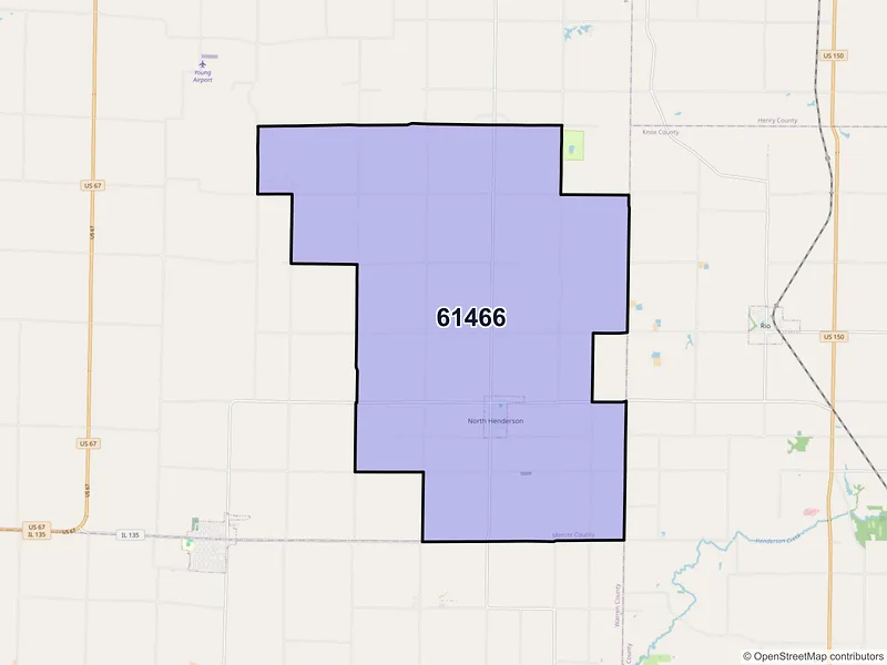 Map of ZIP Code 61466 — North Henderson, IL