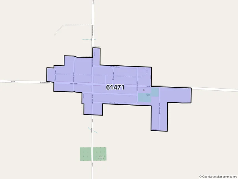 Map of Raritan, Illinois and ZIP codes