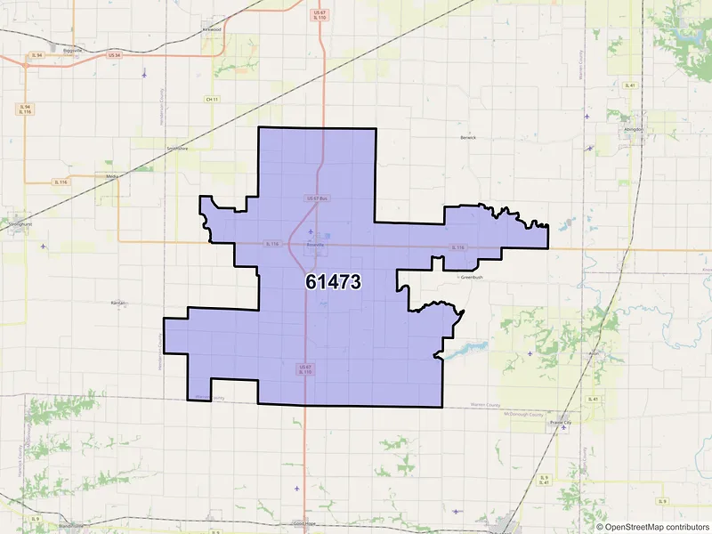Map of ZIP Code 61473 — Roseville, IL