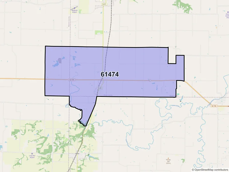 Map of ZIP Code 61474 — Saint Augustine, IL
