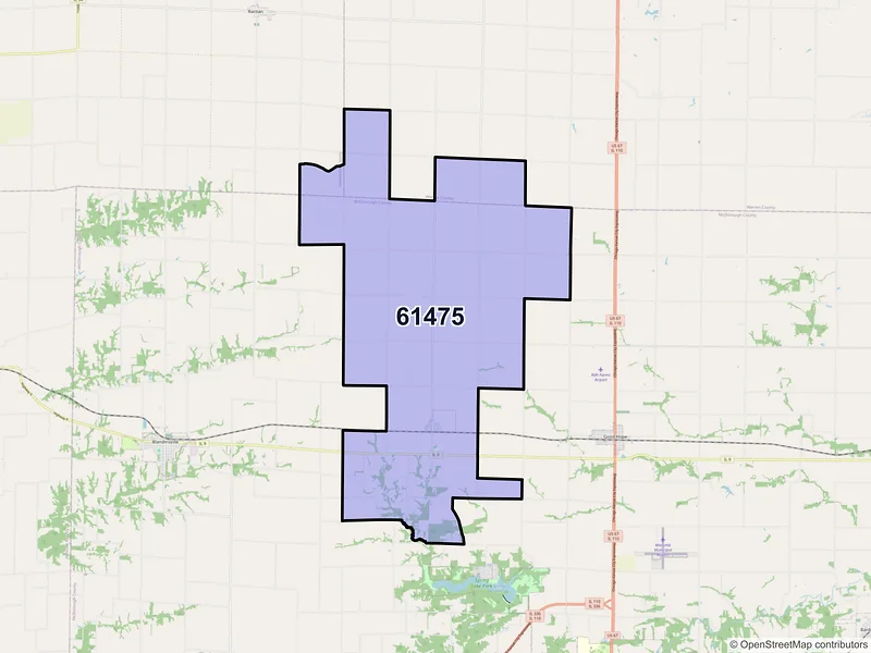 Map of ZIP Code 61475 — Sciota, IL
