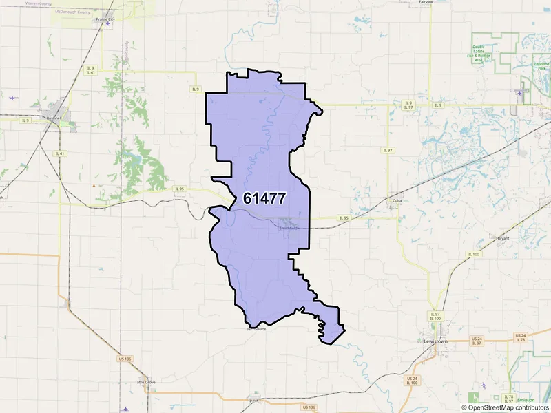 Map of ZIP Code 61477 — Smithfield, IL