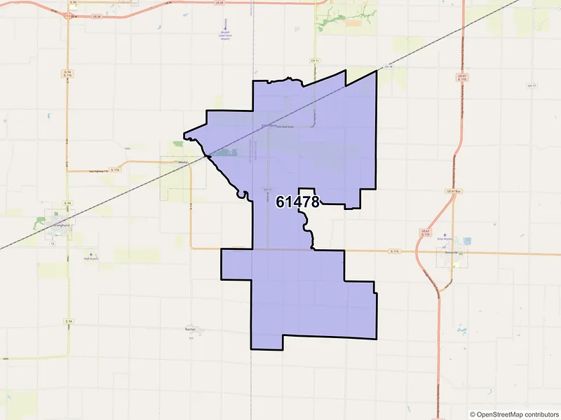 Map of ZIP Code 61478 — Smithshire, IL
