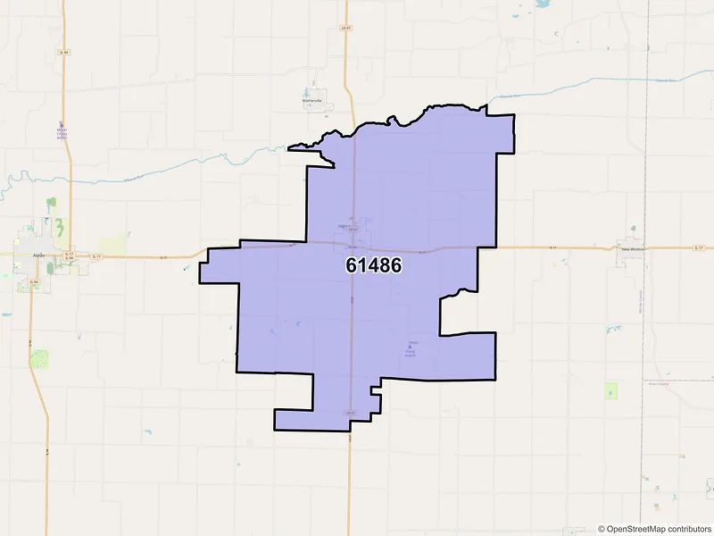 Map of ZIP Code 61486 — Viola, IL